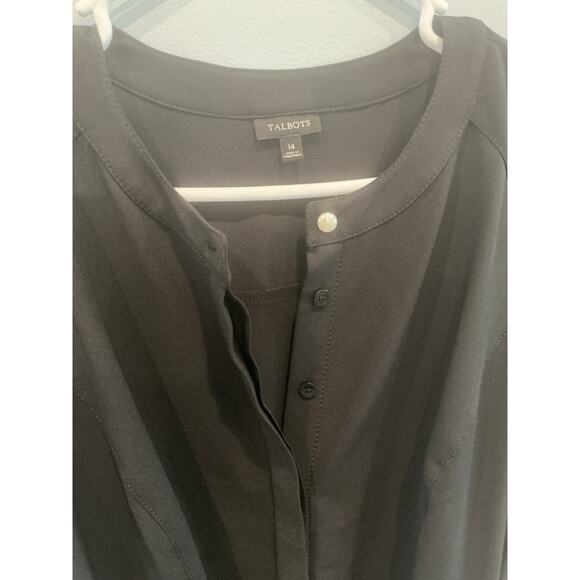 Talbots Womens Shirt Dress Size 14 Black Old Money Business Casual Office NEW - Picture 5 of 10